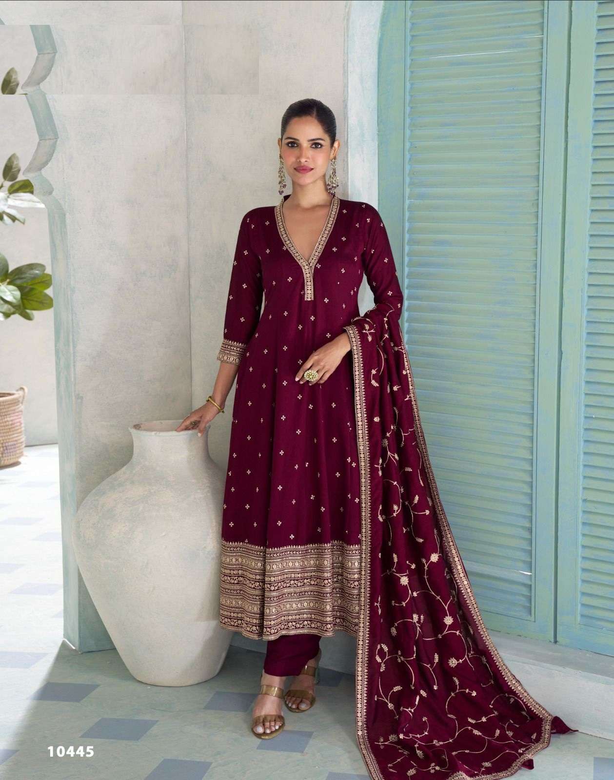 DESIGNER FANCY WEDDING PARTY WEAR PREMIUM SILK MAGENTA SALWAR SUIT AF VIHANIKA 10445