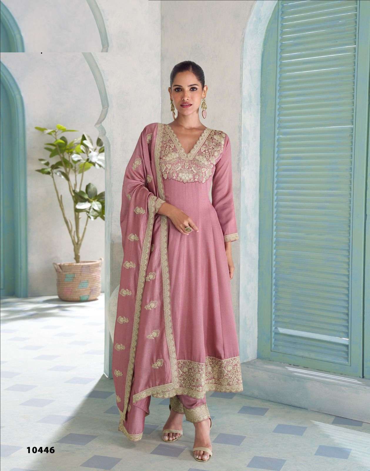 DESIGNER FANCY WEDDING PARTY WEAR PREMIUM SILK RANI PINK SALWAR SUIT AF VIHANIKA 10446