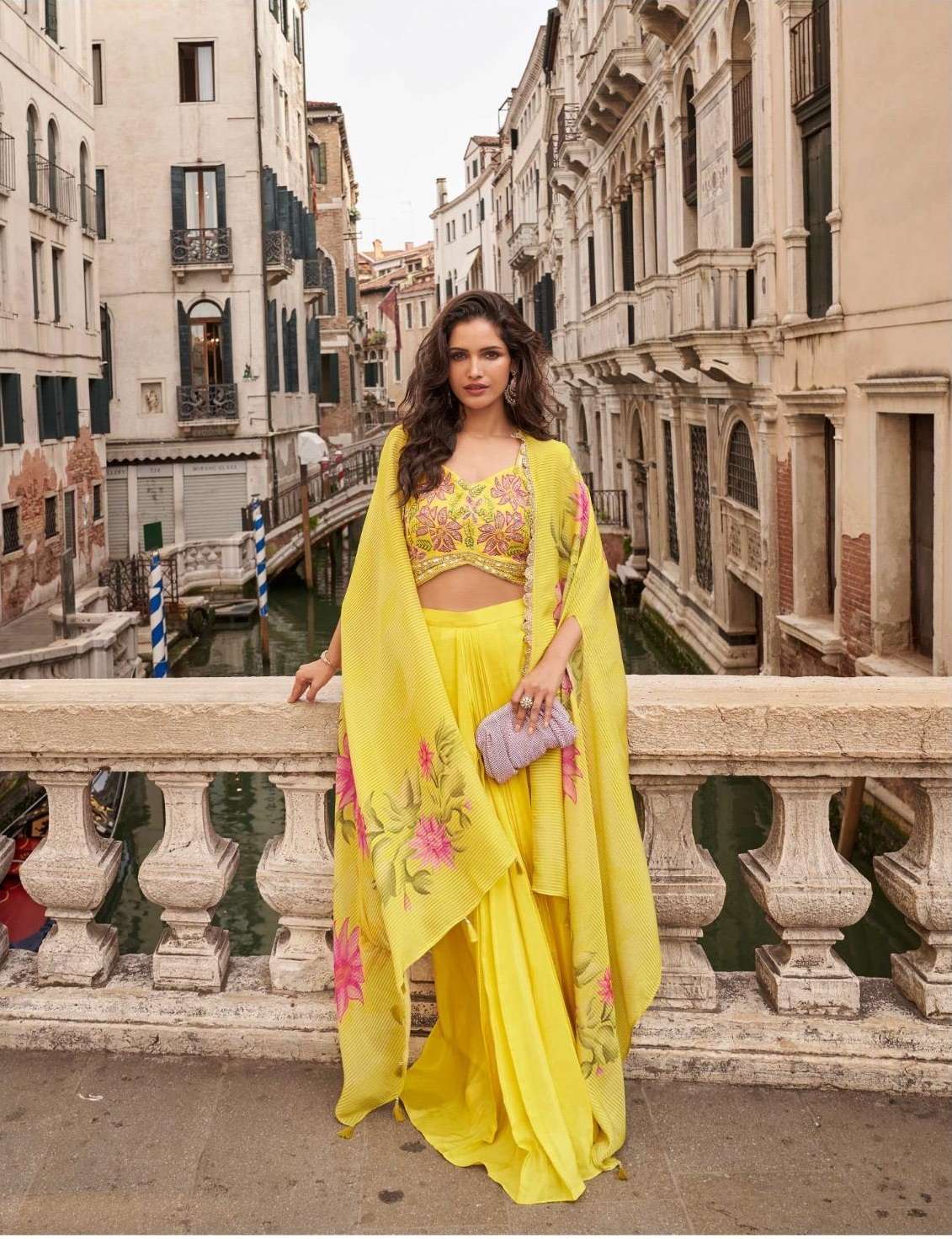 DESIGNER FANCY PARTY WEAR YELLOW BLOUSE KOTI PLAZZO SALWAR SUIT COLLECTION SY MELODI 10104