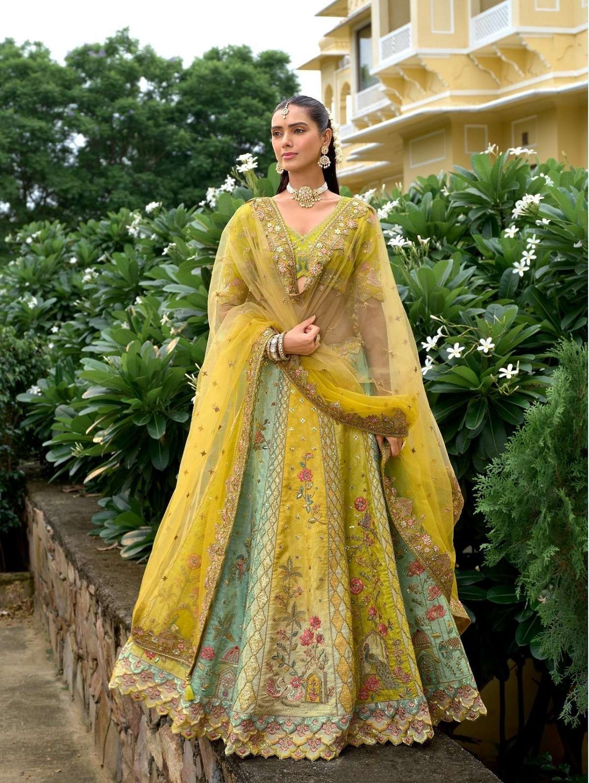 DESIGNER WEDDING BRIDAL WEAR INDIAN HEAVY SILK LEHENGA CHOLI WITH NET DUPATTA SM TATHASTU 8002