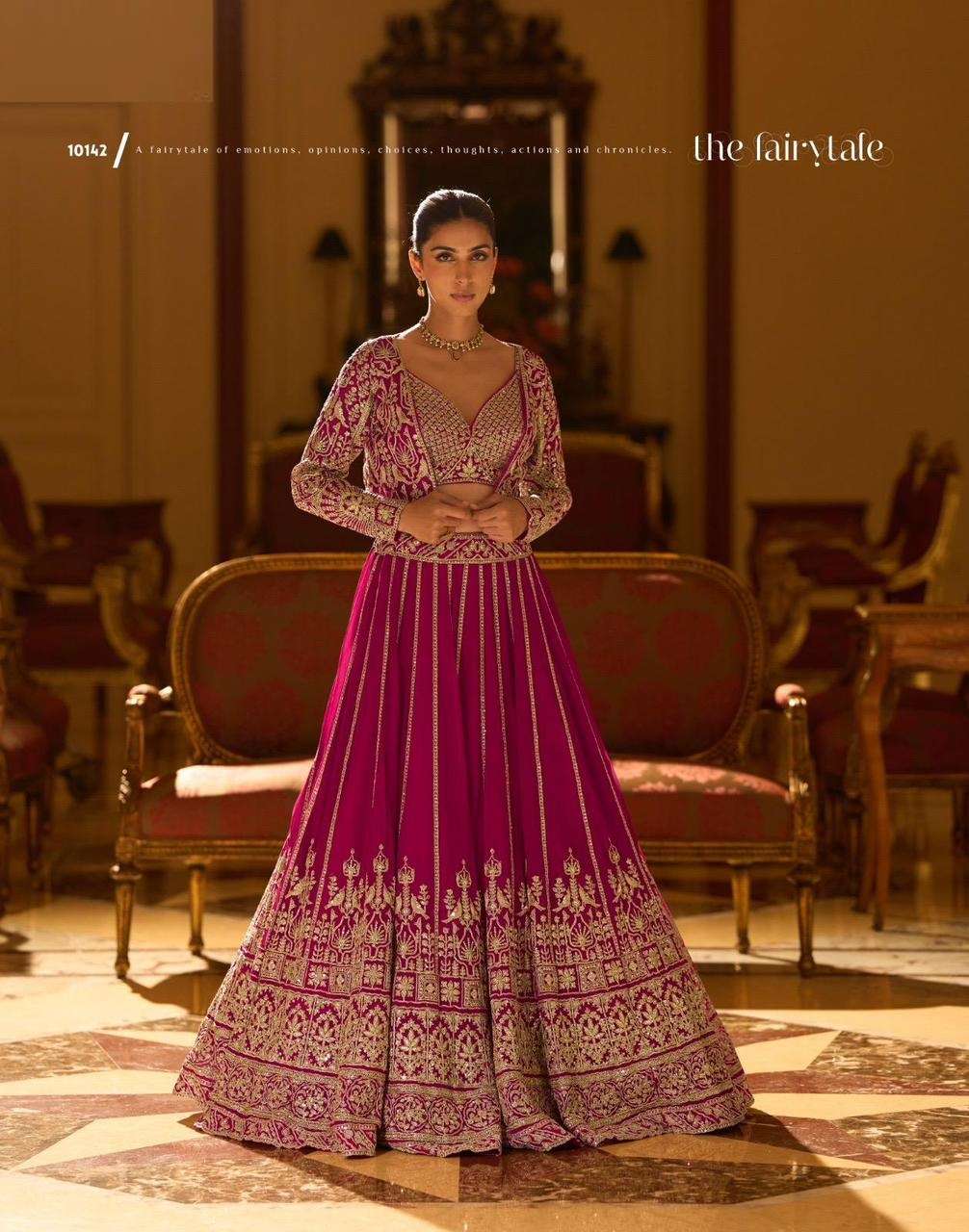 DESIGNER RANI PINK GEORGETTE KOTI BLOUSE LEHENGA CHOLI FOR PARTY WEDDING WEAR SY KAMINI 10142