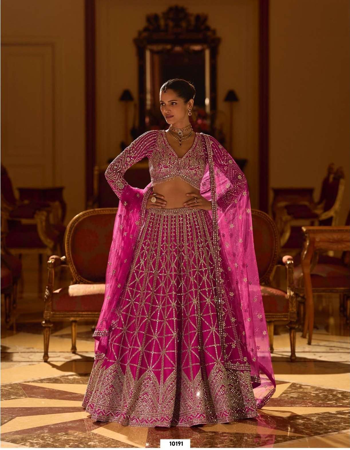DESIGNER BOLLYWOOD BRIDAL WEDDING PARTY WEAR PREMIUM REAL SILK RANI PINK LEHENGA CHOLI SY PADMINI 10191