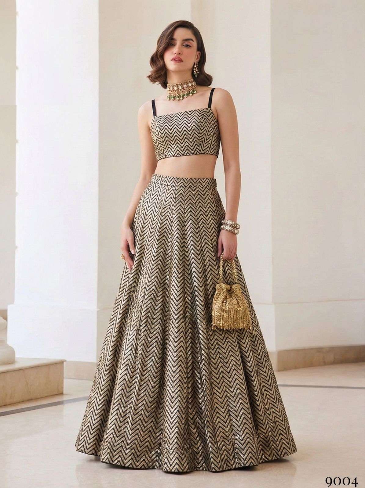 INDIAN DESIGNER BOLLYWOOD WEDDING PARTY WEAR SOFT SILK JAQUARD GREY LEHENGA CHOLI ALZ 9004