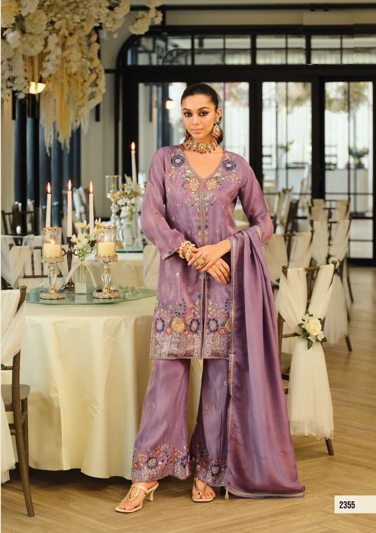 DESIGNER WEDDING PARTY WEAR REAL SIMER SILK FANCY DEEP PINK SALWAR SUIT EB SANVI 2355