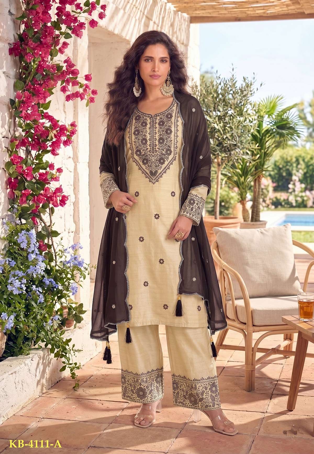 DESIGNER FANCY PARTY WEAR COTTON SALWAR SUIT KB SERIES 4111 A