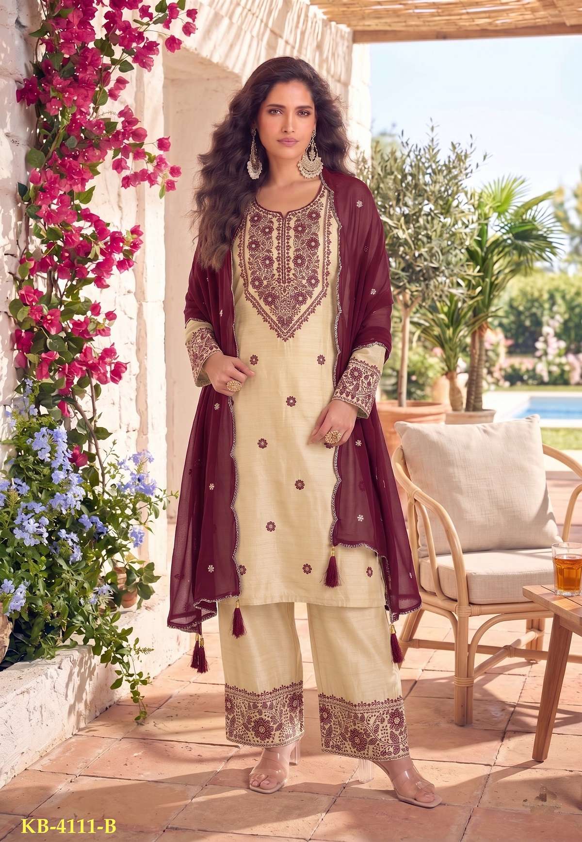 DESIGNER FANCY PARTY WEAR COTTON SALWAR SUIT KB SERIES 4111 B