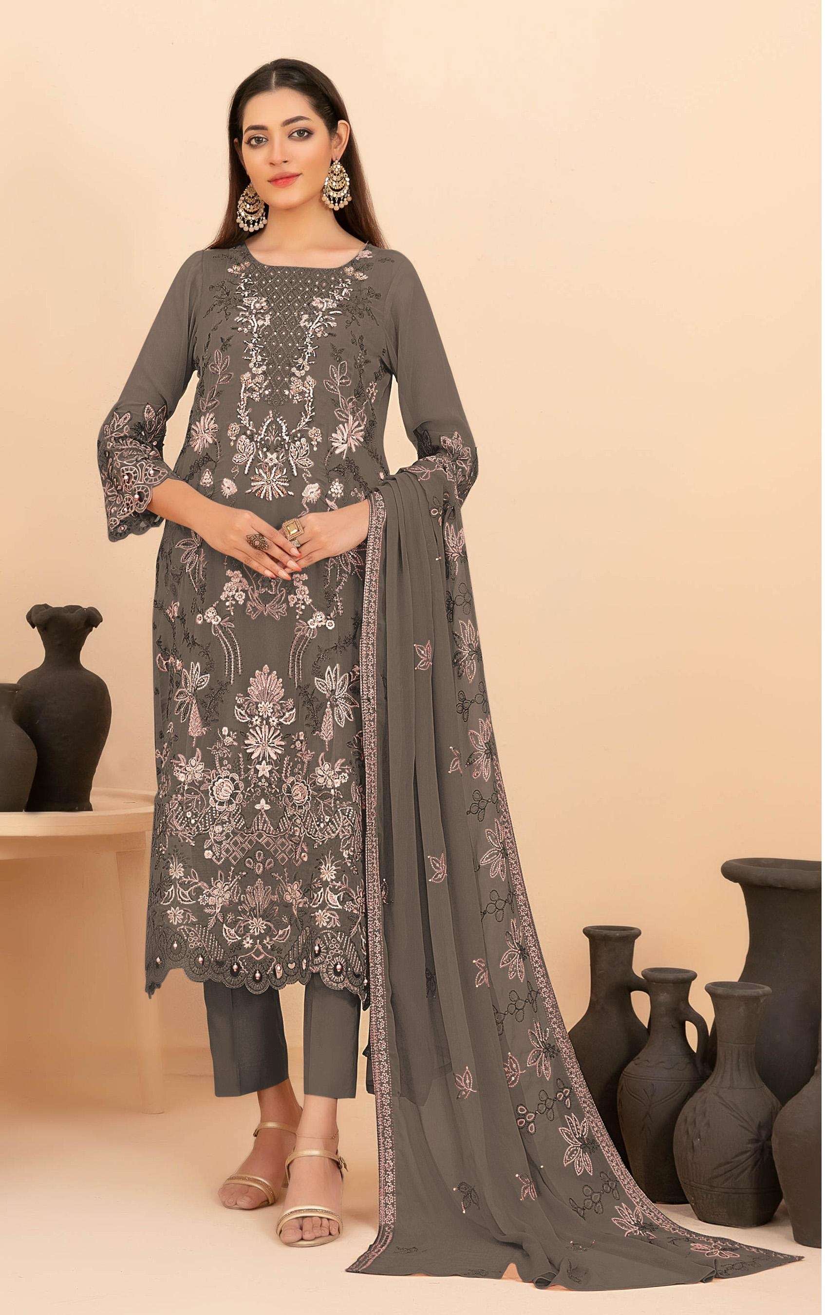 DESIGNER FANCY PARTY WEAR RANGOLI CRUSH SILK GREEN PAKISTANI SALWAR SUIT JG 5252 B